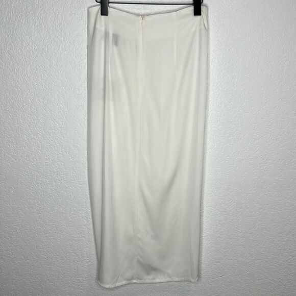 NWT Nude White Ruched MIDI Skirt Size 44/ US 8 - Picture 7 of 14